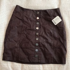 leather maroon skirt free people